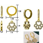 a diagram of a gold earrings with diamonds