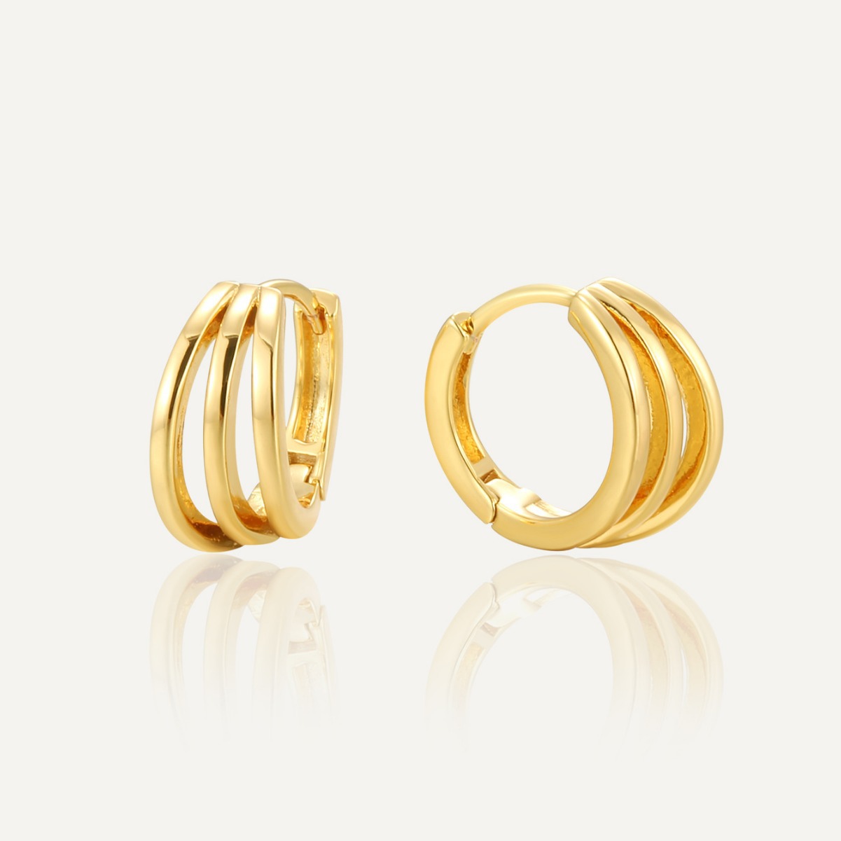 Gold chunky hoop earrings