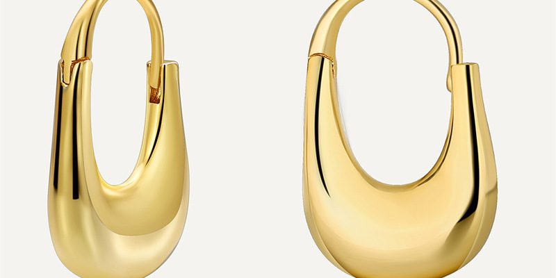 Gold nested hoop earrings